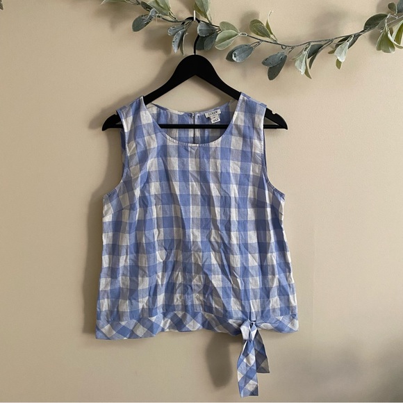 J Crew Gingham Tank with Bow - Picture 2 of 5
